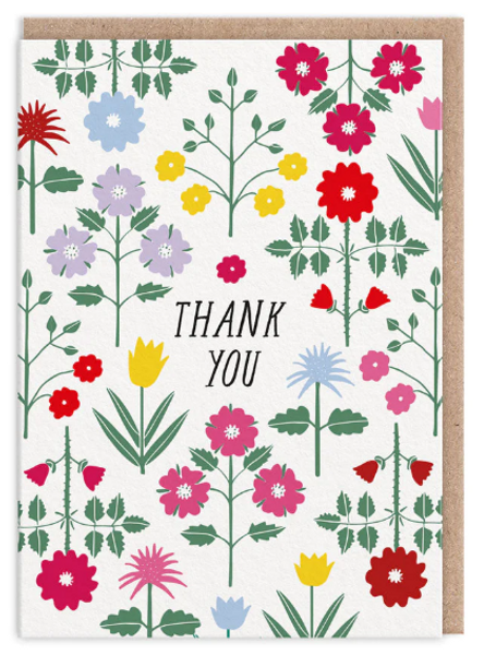 Floral Pattern Thank You Card (9804)