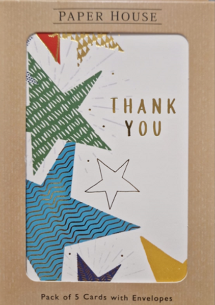 Thank You 5 CARDS Graphic Stars