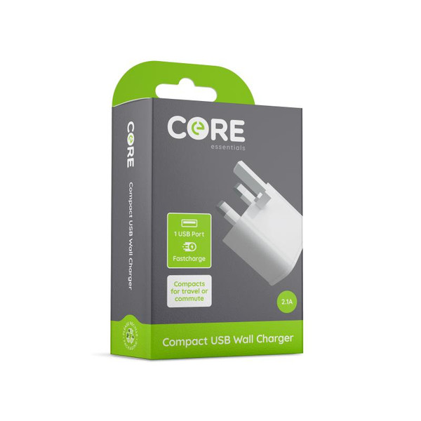 Core Single USB Compact Wall Charger 2.1