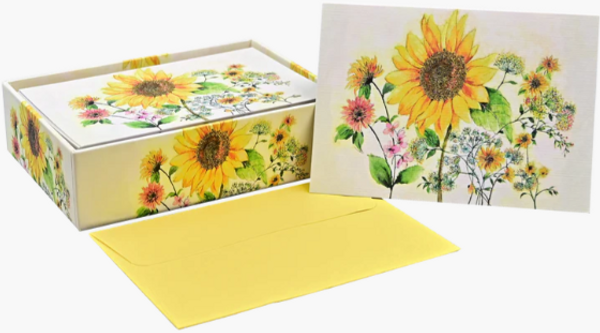  NOTE CARD WATERCOLOR SUNFLOWER