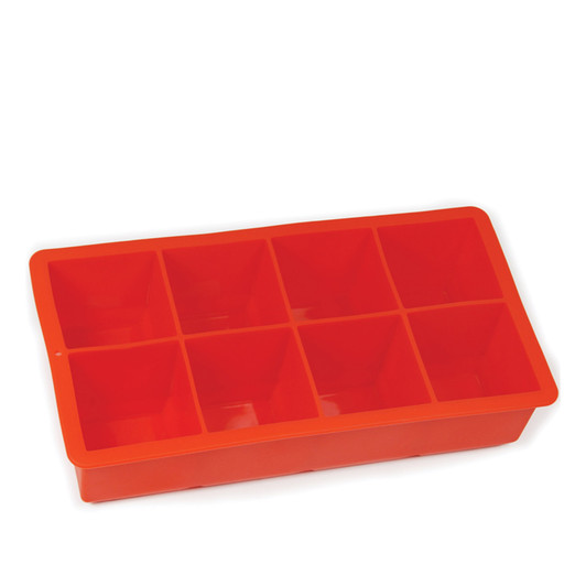 Silicone 8 Cup Ice Cube Tray In Hang Sell Sleeve - Red Silicone 8 Cup Ice Cube Tray In Hang Sell Sleeve - Red