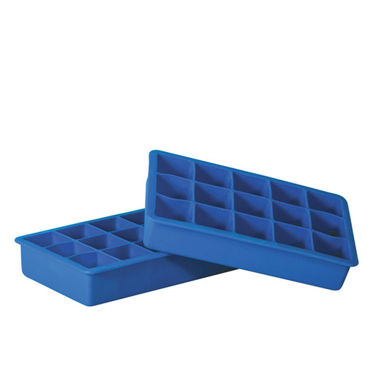 Set of 2 Silicone 15 Cup Square Ice Cube Tray In Hang Sell Sleeve- Blue Set of 2 Silicone 15 Cup Square Ice Cube Tray In Hang Sell Sleeve- Blue