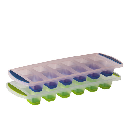 12 Cup Pop Release Ice Cube Tray - Set of 2 - Blue/Green 12 Cup Pop Release Ice Cube Tray - Set of 2 - Blue/Green