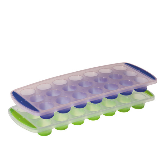 21 Round Cup Pop Release Ice Cube Tray - Set of 2 - Blue/Green 21 Round Cup Pop Release Ice Cube Tray - Set of 2 - Blue/Green
