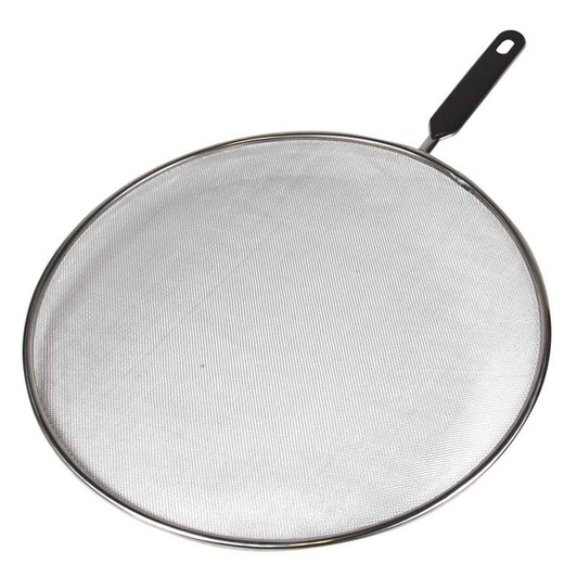 Splatter Screen - 33cm - Stainless Steel With Black Plastic Handle Splatter Screen - 33cm - Stainless Steel With Black Plastic Handle