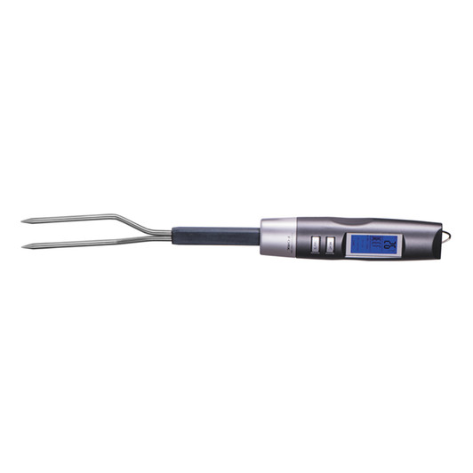 Bbq Fork With Pre-Programmed Digital Themometer - Grey