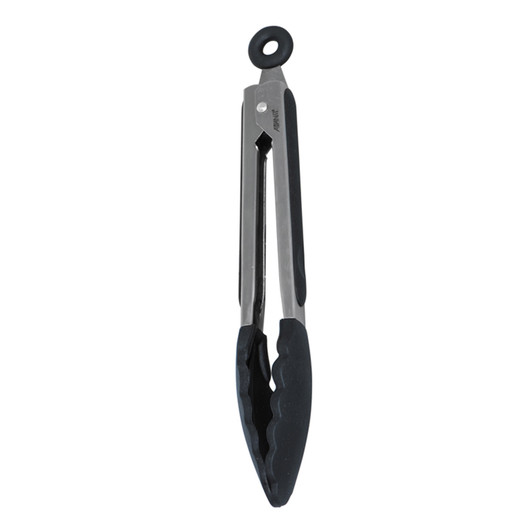 Silicone Tongs With Stainless Steel Handle 23cm - Black Silicone Tongs With Stainless Steel Handle 23cm - Black
