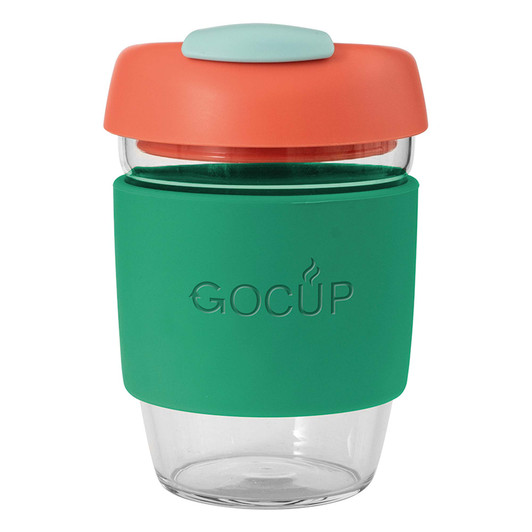 Glass GOCUP - 296ml/10Oz - Green/Coral/Sea Foam