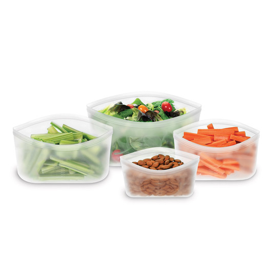 Pinch & Lock Silicone Reusable Bags - Set of 4 Large - White