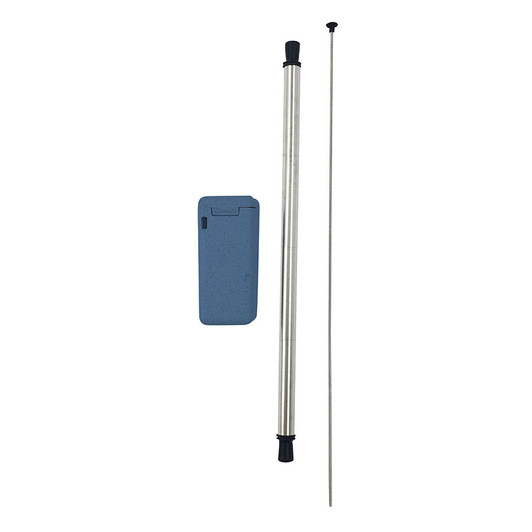Collapsible Stainless Steel Straw In Box With Cleaning Brush - Duck Egg Blue