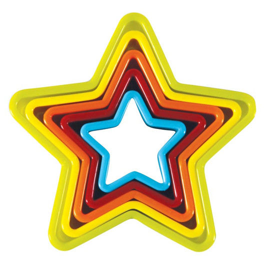 Star Cookie Cutters 5 Piece Set - Multi Coloured Star Cookie Cutters 5 Piece Set - Multi Coloured