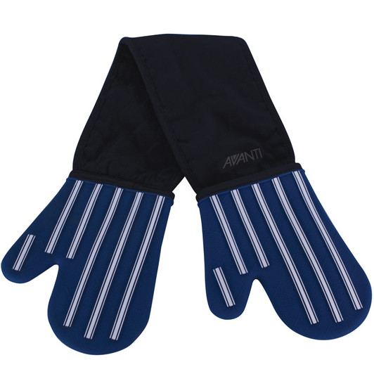 Silicone Double Oven Mitts - Butcher Stripe Silicone Double Oven Mitts - Butcher Stripe