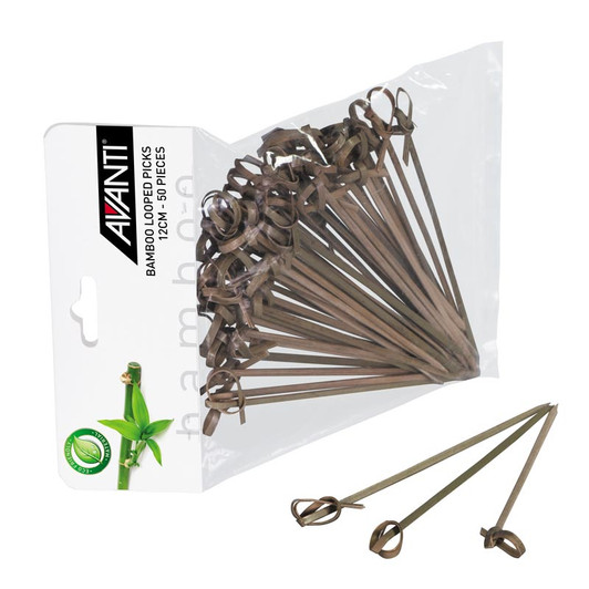 Bamboo Looped Picks - 12cm 50Piece Pack