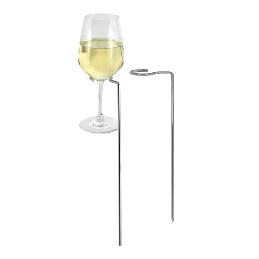 Chrome Plated Stemmed Glass Sticks - Set of 2