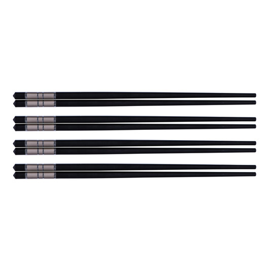 Alloy Chopsticks With Silver Trim - Set of 4