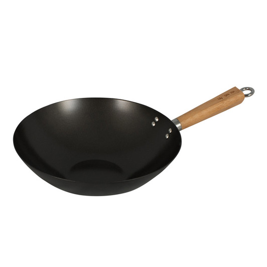 Non-Stick Wok - 30cm - Carbon Steel/Bamboo Handle Non-Stick Wok - 30cm - Carbon Steel/Bamboo Handle