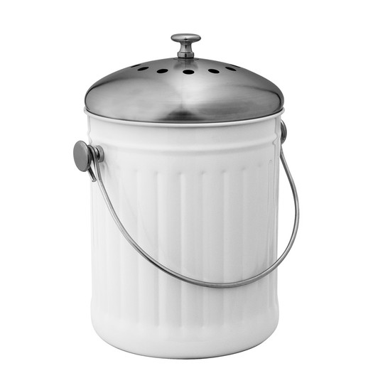 Compost Bin - 18x27cm/5L - White Compost Bin - 18x27cm/5L - White