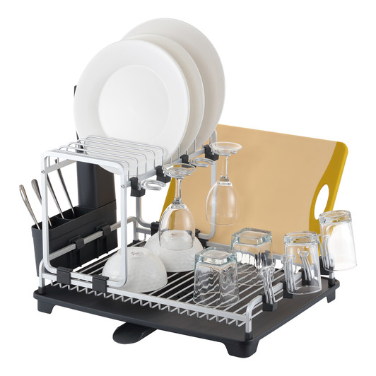 2 Tier Aluminium Dish Rack W/Glass Holder & Pot Lid/Chopping Board Holder 2 Tier Aluminium Dish Rack W/Glass Holder & Pot Lid/Chopping Board Holder
