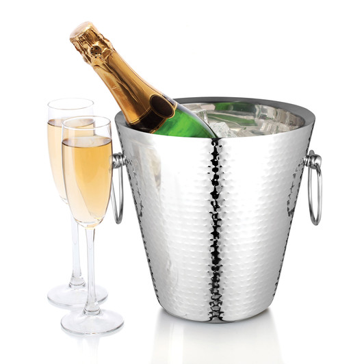 Hammered Double Wall Champagne Bucket 23 x 23cm Stainless Steel Hammered Double Wall Champagne Bucket 23 x 23cm Stainless Steel
