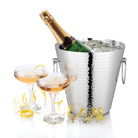 Hammered Champagne Bucket 23 x 23cm Stainless Steel Hammered Champagne Bucket 23 x 23cm Stainless Steel