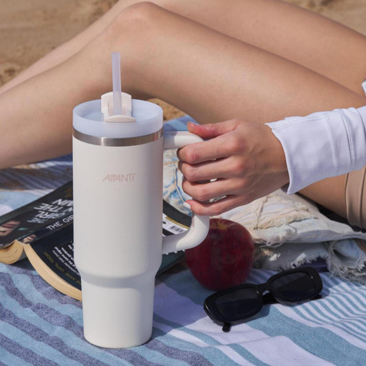 HydroQuench Insulated Tumbler with Two Lids, 1L - Sand Dune
