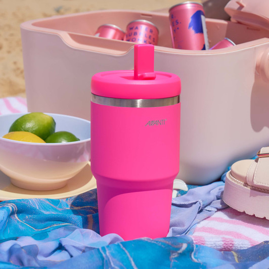HydroQuench Insulated Smoothie Tumbler 550ml - Neon Pink HydroQuench Insulated Smoothie Tumbler 550ml - Neon Pink
