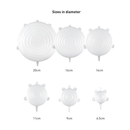 Avanti Silicone Food Covers - Set Of 6 Avanti Silicone Food Covers - Set Of 6