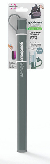 Fusionbrands Silicon Straws Set/2 Slate Fusionbrands Silicon Straws Set/2 Slate
