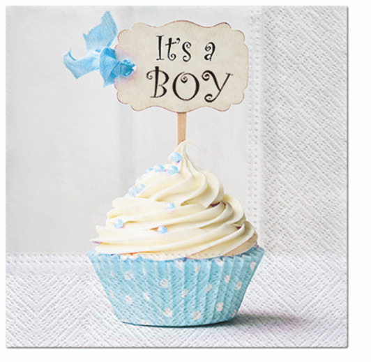 Paw Lunch Napkins 33Cm Blue Cupcake Paw Lunch Napkins 33Cm Blue Cupcake