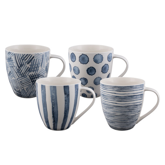 Mega Mug 500ml, Set of 4 - Water Colour Blues Mega Mug 500ml, Set of 4 - Water Colour Blues