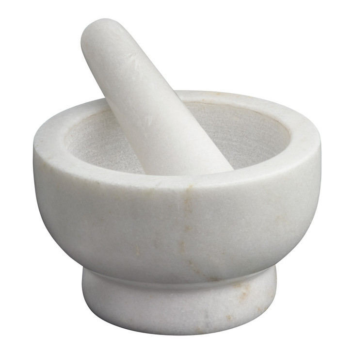 Marble Footed Mortar And Pestle - White