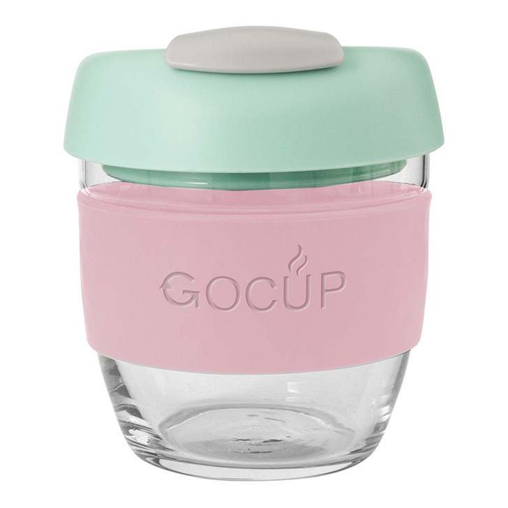 Glass GOCUP - 236ml/8Oz - Pink/Mint/Grey