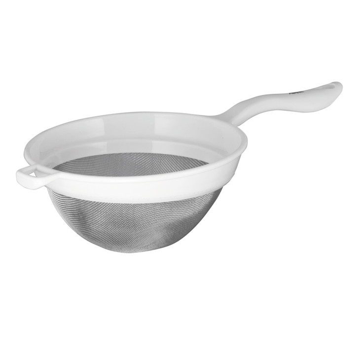 19cm Stainless Steel Strainer With Plastic Frame - White