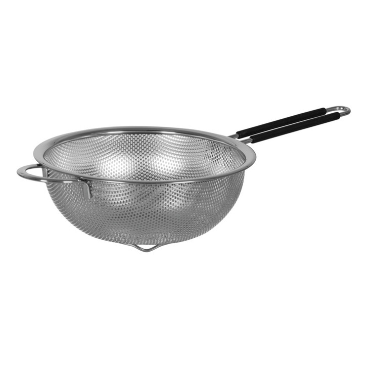 Perforated Strainer With Tpr Coated Handle - 20cm - Stainless Steel
