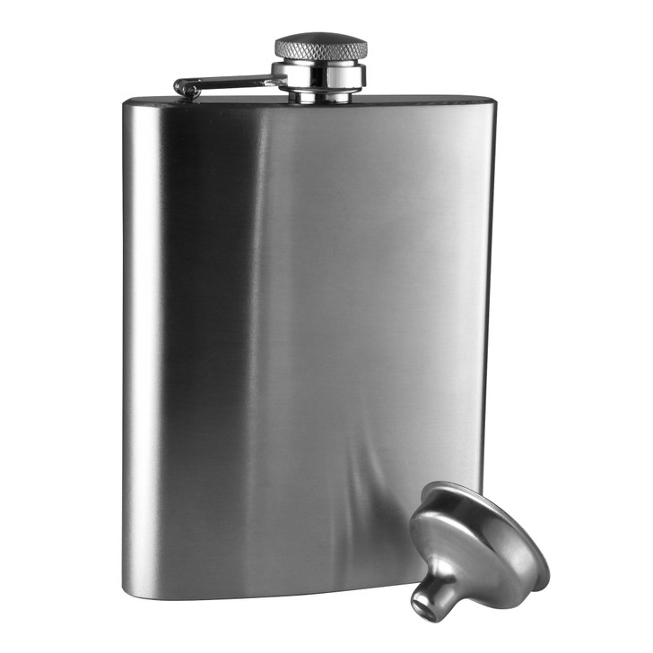 Classic Hip Flask With Funnel - Satin