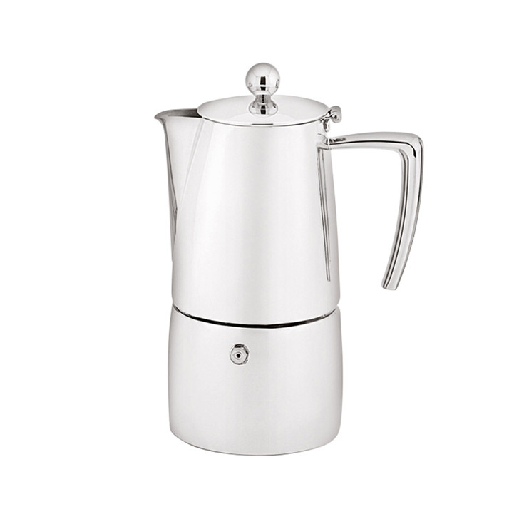 Art Deco Espresso Maker - 4 Cup / 200ml - Stainless Steel