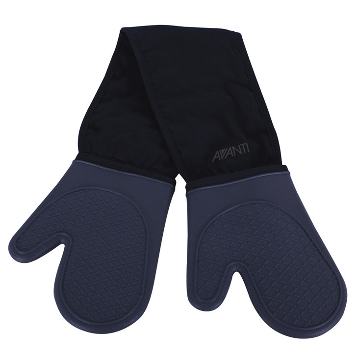 Silicone Double Oven Mitts - Charcoal