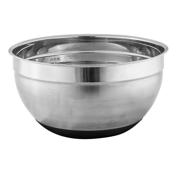 Anti-Slip Mixing Bowl - 26cm - Stainless Steel / Silicone