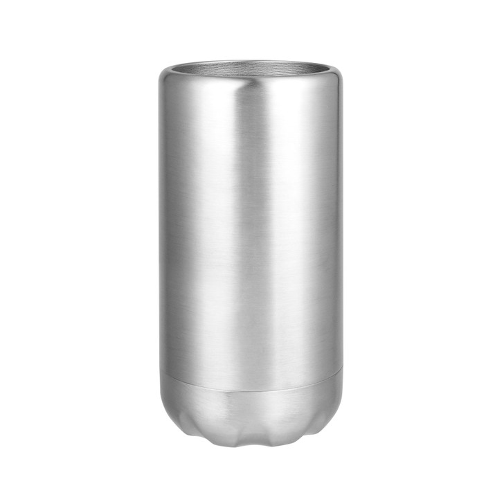 Skinny Double Wall Insulated Can & Stubbie Holder - Brushed Stainless Steel