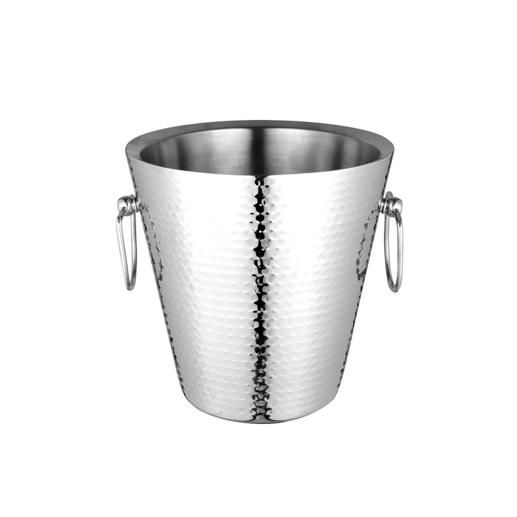 Hammered Double Wall Champagne Bucket 23 x 23cm Stainless Steel