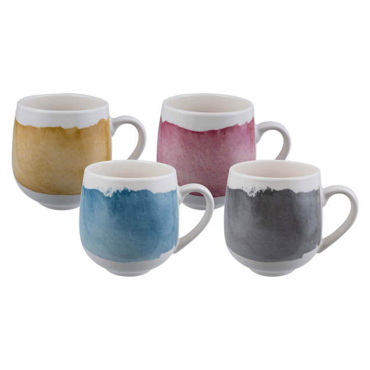 Huggie Mug 520ml, Set of 4 - Banded Jewels
