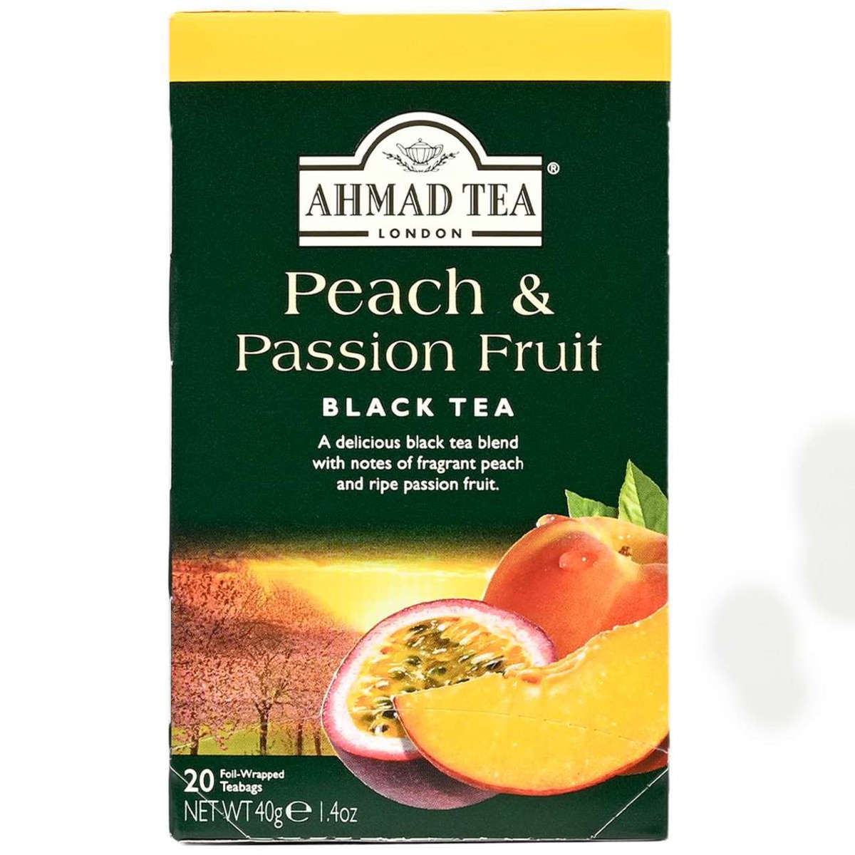 Ahmad Tea's Peach & Passion Fruit Flavored Black Tea Bags - 20 count