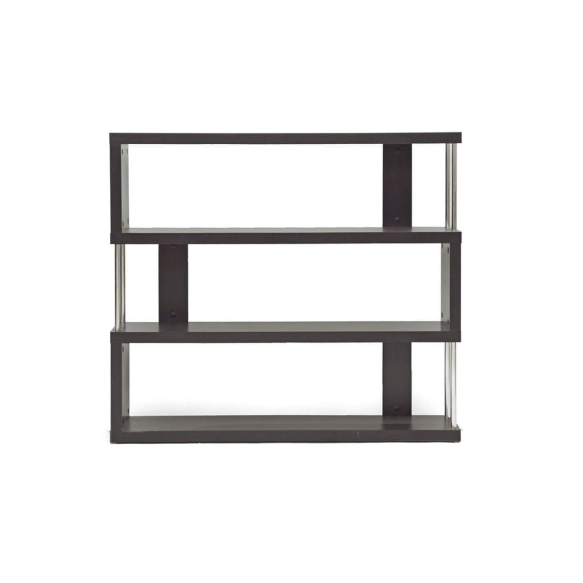 Barnes Dark Brown Three Shelf Modern Bookcase Buy Now