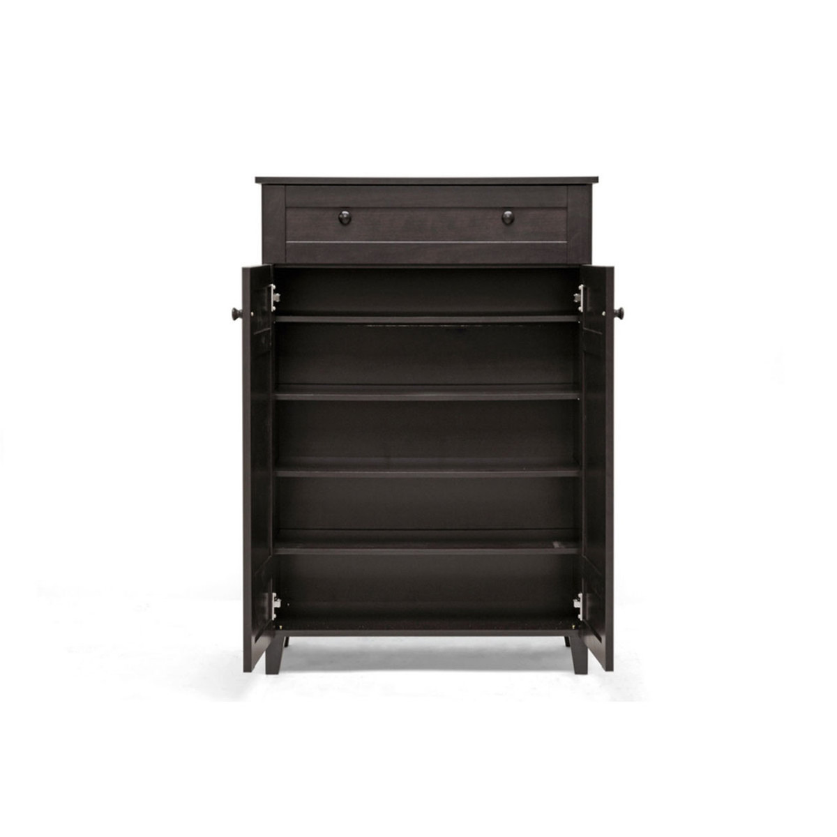 Glidden Dark Brown Wood Modern Shoe Cabinet Tall