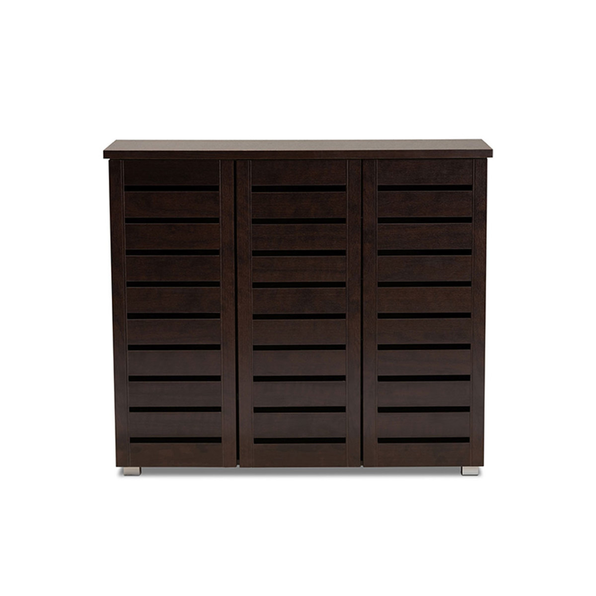 Adalwin 3 Door Dark Brown Wooden Entryway Shoe Storage