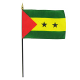 4-In. x 6-In. Sao Tome and Principe Stick Flag