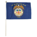 Merchant Marine 12in x 18in Stick Flag