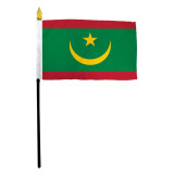 Mauritania 4" x 6" Stick Flag