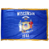 Wisconsin Flag 4 x 6 Feet Nylon Flag-Indoor: Add Pole Hem and Fringe