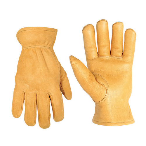 Premium Deerskin Leather Work Gloves, Large